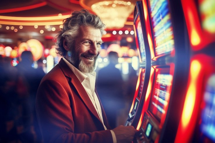 Live dealer table with professional dealer at blackjack table