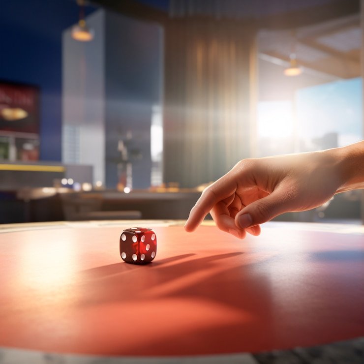 Live dealer at baccarat table with professional studio lighting